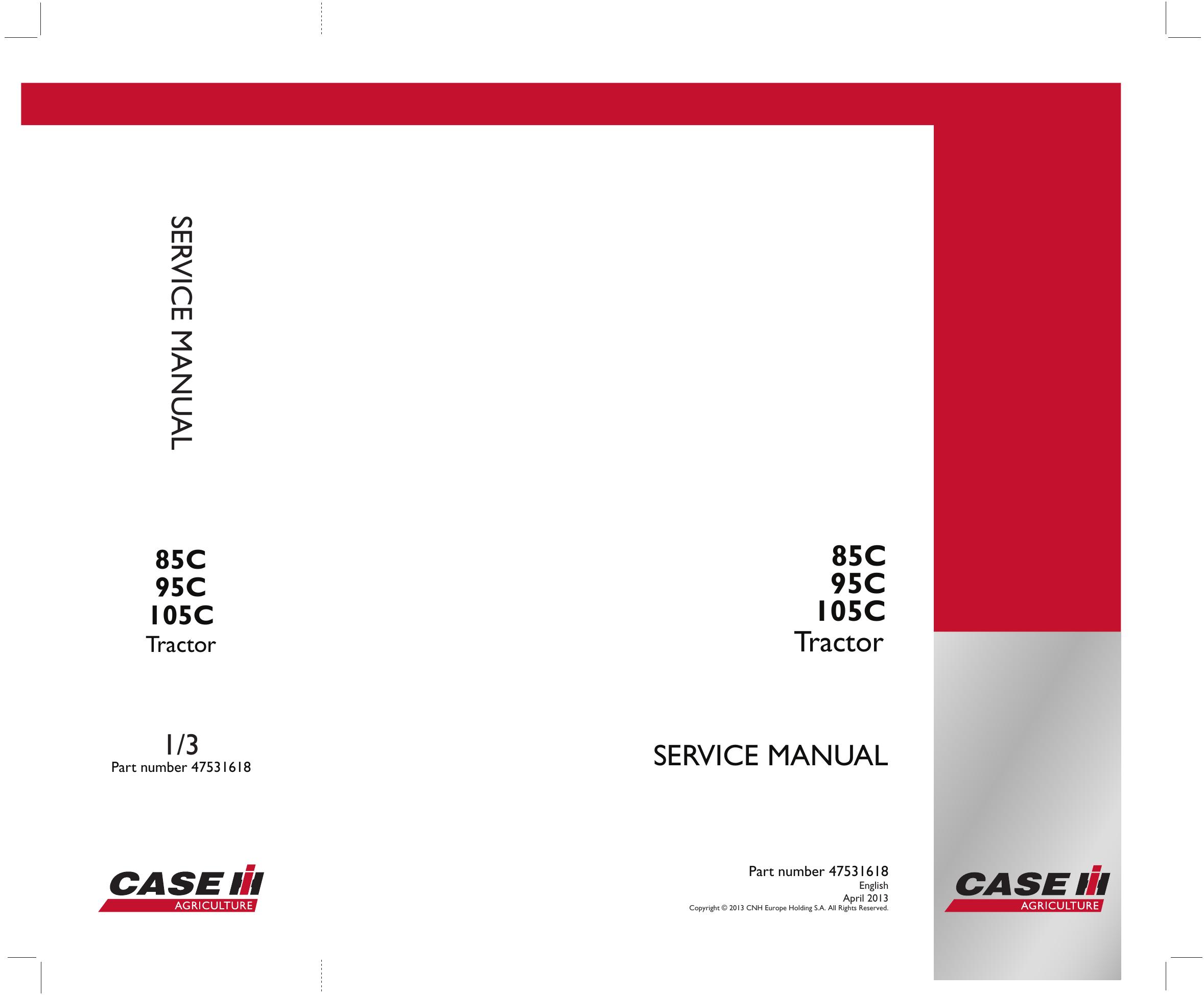 85C 95C 105C Tractor Service manual